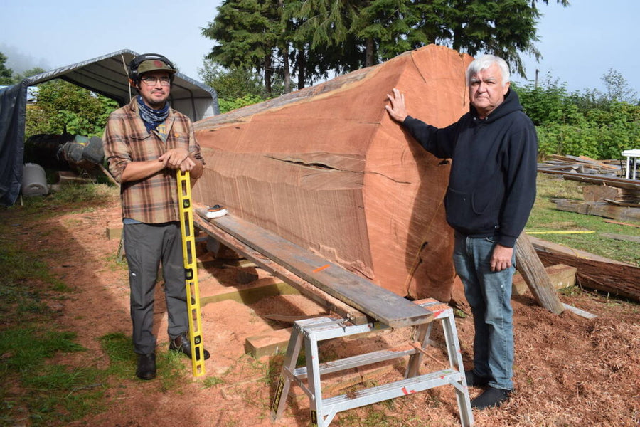 Residential school pole touring Island before Vancouver installation