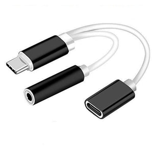 2 in 1Type- C to 3.5mm Audio Jack Charger Cable Adapter for OnePlus 7 Pro/7/6T/6