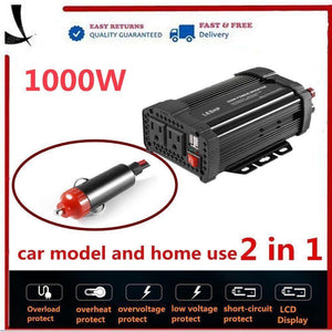 1000W Peak Power Inverter Solar Inverter DC12V to AC110V Automobile Modified Charger Power Converter Adapter