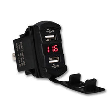 Load image into Gallery viewer, 12-24V 4.2A Dual USB Port Phone Car Charger Socket Adapter LED Voltmeter for Car Boat Motorcycles Panel For iPhone Samsung