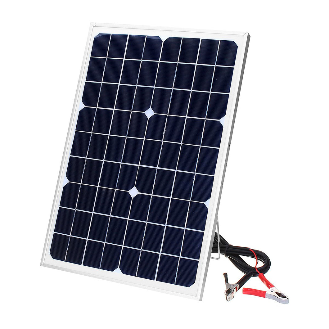 20W DC 12V Polycrystalline Solar Panel USB Solar Battery Charger with 3M Alligator Clip Wire