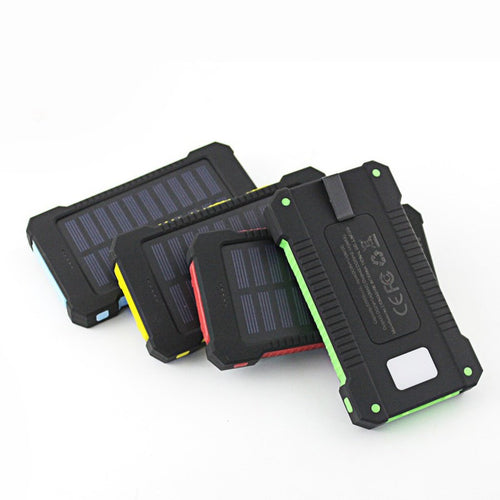 Solar Phone Charger PowerBank DCAE Real 10000mAh Power Bank Waterproof Shock drop resistance Dual USB Travel  For Android smart phone