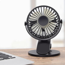 Load image into Gallery viewer, 360° Rotation Mini Fan Battery Operated/USB Rechargeable Clip on Fan for Baby Stroller/Gym/Office/Study