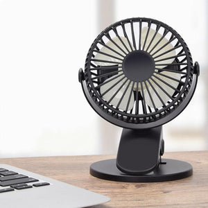 360° Rotation Mini Fan Battery Operated/USB Rechargeable Clip on Fan for Baby Stroller/Gym/Office/Study