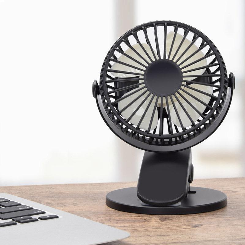 360° Rotation Mini Fan Battery Operated/USB Rechargeable Clip on Fan for Baby Stroller/Gym/Office/Study