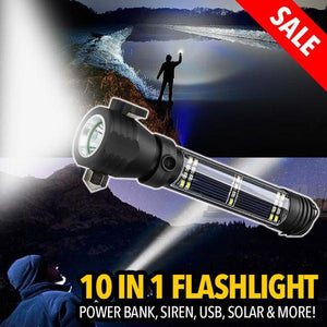 All in 1 Solar Power Tactical Flashlight