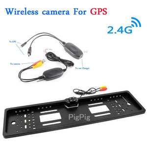 2.4G Wireless Car Rear View Camera European License Plate Frame camera Parking License Camera For Car GPS 2.5 Parking System