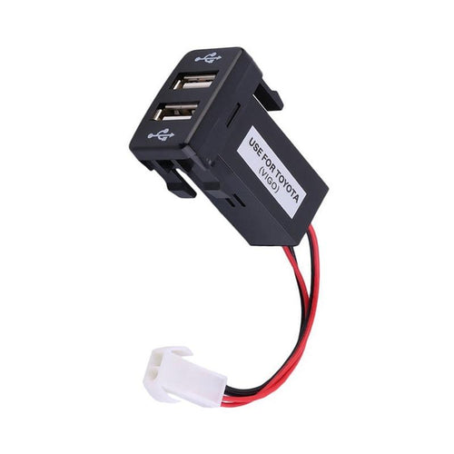 2 X DIY Car Dual USB Port CellPhone MP3 Charger Charging Input for Toyota VIGO Switch Panel