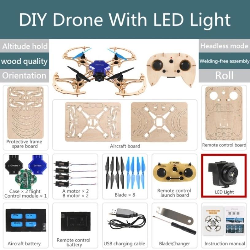 200mm DIY RC Drone 2.4G FPV Altitude Hold Display Wooden Quadcopter With Camera 720P/480P Meaningful And Interesting Quadcopter
