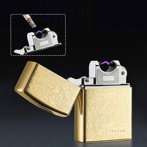 DaZon Stylish Rechargeable USB Lighter With Metal Body (Gold)