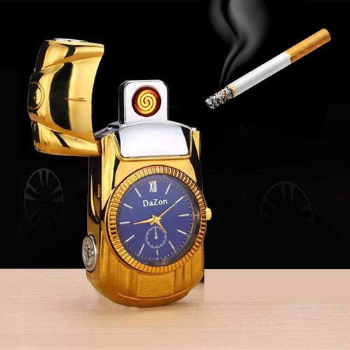 DaZon Car Designed USB Lighter Watch With Micro USB Cable  (Gold/Blue)