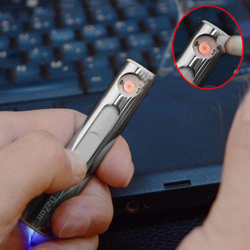 DaZon USB Lighter Long Cylindrical Charging With Micro USB Cable (Silver)