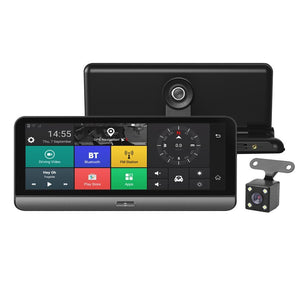 8in Android 5.1 Car Dash Cam 4G WiFi BT ADAS Dual Lens DVR Camera GPS Navi