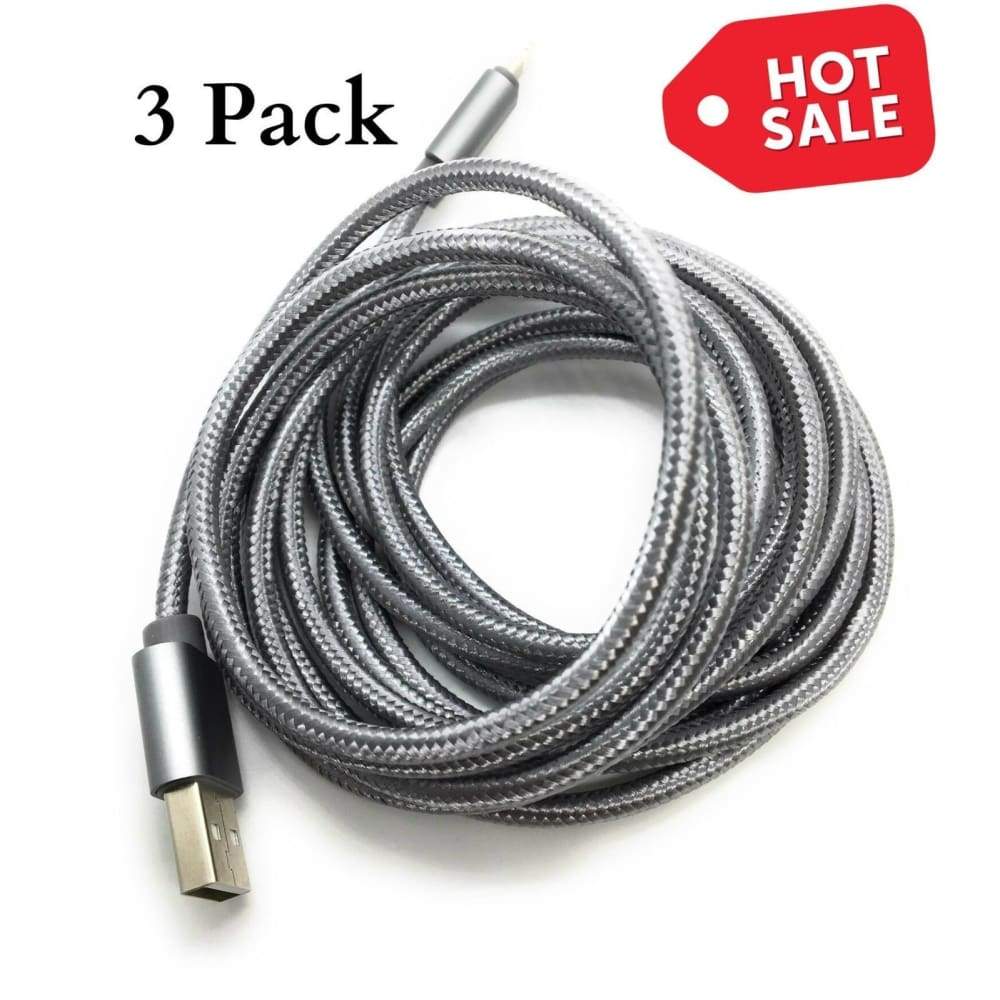 3 PACK 10 FT Heavy Duty Braided Lightning USB Charger Cable Cord iPhone X 8 7 6