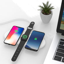 Load image into Gallery viewer, iPhone Fast qi Charging Stand 10w Charge Adapter Wireless Fast Charging Pad 3 in 1 Wireless Charging Pad Fast Wireless Charging For Cell Phones Bluetooth Watch By LUD | iWatch iPhone Edge S6 Note Phones Compatible Quick 5W 7.5W 10W Enabled
