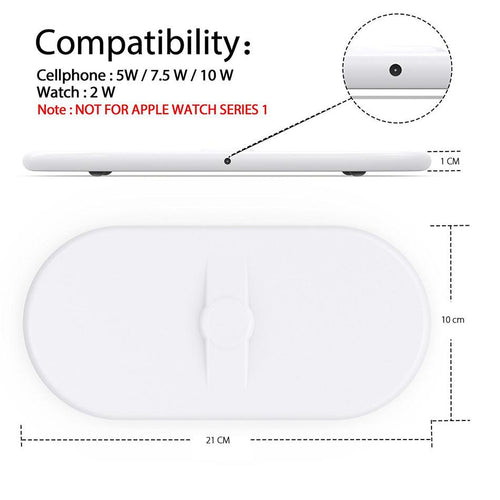 iPhone Fast qi Charging Stand 10w Charge Adapter Wireless Fast Charging Pad 3 in 1 Wireless Charging Pad Fast Wireless Charging For Cell Phones Bluetooth Watch By LUD | iWatch iPhone Edge S6 Note Phones Compatible Quick 5W 7.5W 10W Enabled