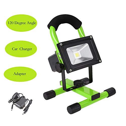 10W Wireless Led Flood Light Waterproof Outdoor Camping Hiking Lamp For Garage, Garden, Lawn,Basketball Court,Playground (Green)