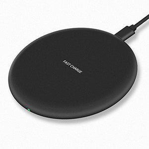 (10W Fast) Wireless Charger, AOKER Wireless Charger Station Slim Qi Fast Wireless Charger Samsung Galaxy S8/S8+,S7/S7 Edge/S6 Edge Plus/Note 5 /Note 8, 7.5W for iPhone X, iPhone 8/ 8 Plus (Black)