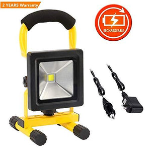 10W Rechargeable Led Work Light Portable Floodlight Waterproof Battery Spotlight Workshop Car Garage Home Emergency Security Light Outdoor Lamp For Camping Garden