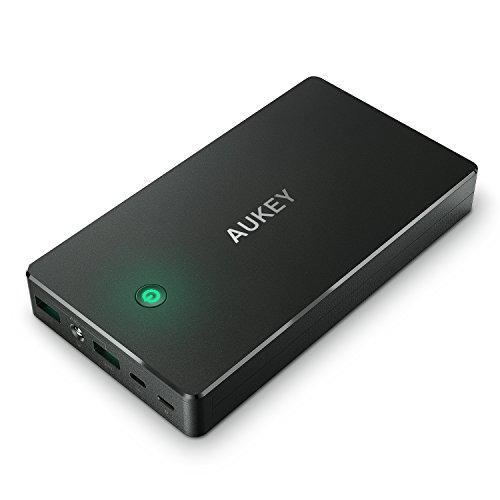 AUKEY 20000mAh Power Bank with Lightning & Micro Input Portable Charger, 3.4A Dual-USB Output Battery Pack for iPhone X / 8 / Plus, iPad Pro and More