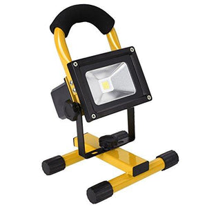 10W Wireless Rechargeable Led Flood Light Outdoor Camping Hiking Lamp Portable Stand Landscape Spotlight Emergency Light (Yellow)