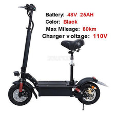 Load image into Gallery viewer, 48V 25AH 11 inch Wheel Foldable Adult Electric Scooter Adult Mini Electric Bicycle Instead Of Walking Bike Ebike Mileage 80km