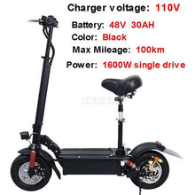 Load image into Gallery viewer, 48V 30AH/36AH 11 inch Wheel Foldable Adult Electric Scooter Mini Electric Bicycle Instead Of Walking Ebike Mileage 100km/120km