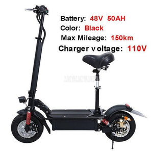 48V 50AH 11 inch Wheel Foldable Adult Electric Scooter Adult Mini Electric Bicycle Instead Of Walking Bike Ebike Mileage 150km