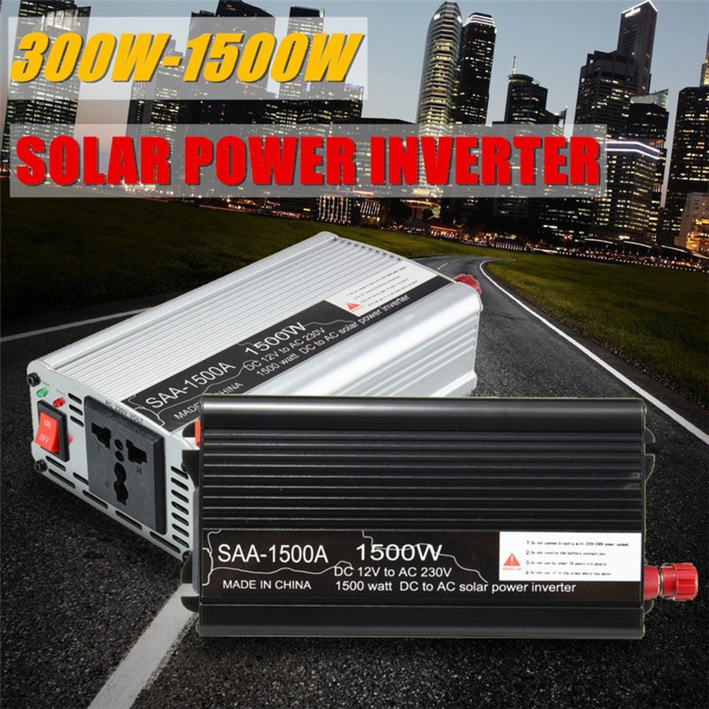 300-1500W 12V DC To 230V AC Household Car Solar Power Inverter Modified Sine Wave Converter Adapter Wave Form New.