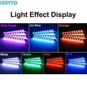 5050 12 SMD 5V LED RGB Decorative Car Light USB Ambient Light Car Styling Music 7 Colorful Control  Interior Atmosphere Lamp