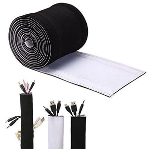 118 5.3  Neoprene Adjustable Cable Management Sleeves, Cable Cord Wire Cover Hider Sleeves Organizer For Pc Computer Tv Home Theater Workshop, Diy By Yourself,Black/White Reversible Colors,1 Piece