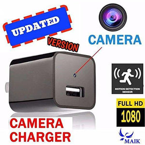 (1Pack-Black) MAIK UBS Hidden Camera Charger | 2in1 Charger & Hidden Camera With Audio | Nanny Cam | Baby & Pet Monitoring Hidden Spy Camera USB | Motion Detection |32GB Included |1080P HD|