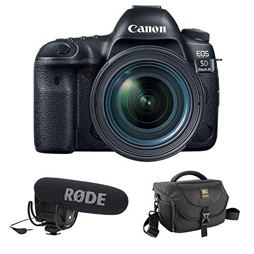 Canon EOS 5D Mark IV DSLR Camera with 24-70mm f/4L Lens plus Rode VideoMic Pro, Rycote Lyre Shockmount and Journey 34 DSLR Shoulder Bag