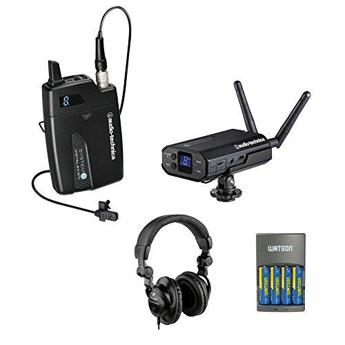 Audio-Technica ATW-1701/L System 10 Camera-Mount Digital Wireless System with Omni Lavalier Mic, GM-1W Mobile Pack & 4-Hour Rapid Charger Kit