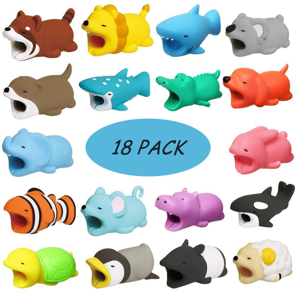 Kalolary Cute Animal Cable Bite, 18 Pack Cable Cord Charger Protector