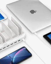 Load image into Gallery viewer, Explore usb c pd charging stations unitek 160w 10 port usb quick charger dock power delivery compatible laptop macbook 2015 later pixel nintendo switch support 9 ipad upgraded adjustable dividers