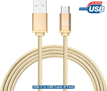 Load image into Gallery viewer, 2 PACK: LAX Gadgets USB Type C Braided Cable with Reversible Connector (6 Ft)