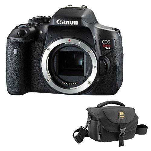 Canon EOS Rebel T6i DSLR Camera (Body Only) with Journey 24 DSLR Shoulder Bag (Black) Kit