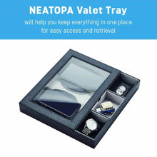 Load image into Gallery viewer, Discover the best u neatopa valet tray nightstand organizer with spacious wireless charging station for smart devices and catchall tray for keys cash coins watches credit cards black