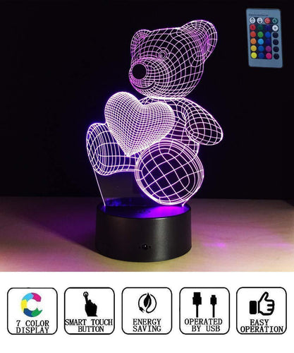 Love Bear 3D Visual Lamp