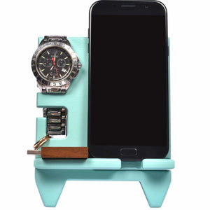 Best wood compact cell phone stand watch holder men device dock organizer mobile base nightstand charging docking station women accessory wooden storagebed side caddy teen valet happy birthday gift