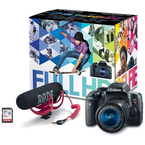 Canon EOS Rebel T6i DSLR Camera with 18-55mm Lens VideoCreator