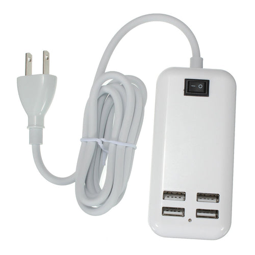 Claite 4 Ports USB 3A Extension Socket Outlet Hub Charger Power Adapter EU UK US Plug with Cable