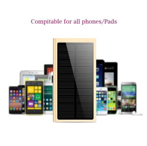 2018 New Solar Power Bank with LCD ultra thin External solar charger powerbank for all mobile phone for outdoors/camping/explore