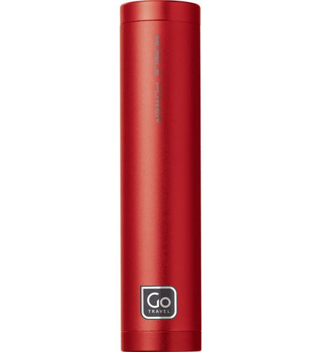 GO Travel Accessories - 2000mAH Single Power Bank - Red/Black/Silver