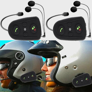 2 x Two Way Bike/Motorcycle Intercom, FM Radio, Bluetooth Helmet Headset with Microphone