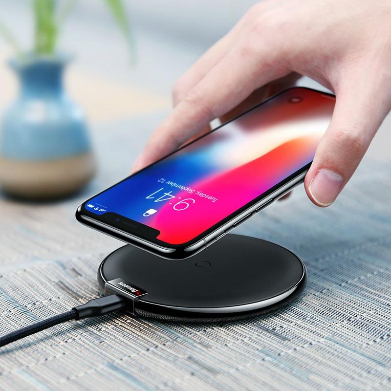 Baseus Leather Wireless Charger For iPhone X/XS Max XR Samsung S9 S9+ Note 9 8 Fast wireless charger QI Wireless Charging Pad