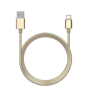 1m USB Type C - Flexible Stainless Steel - Data & Sync Charger Cable -Compatible with Type C Samsung  Apple Macbook Pixel Nexus and more (Black)