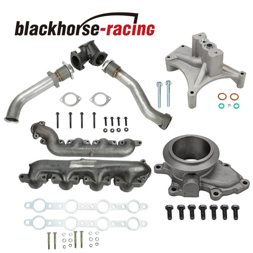 For 99.5-03 Ford 7.3 Powerstroke Diesel Bellowed Up Pipes Turbo Pedestal&Housing