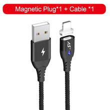 Load image into Gallery viewer, A.S 3A LED Magnetic Charger USB Data Cable For iPhone Micro USB Type C Mobile Phone Fast Charge Magnet Charger USB Cable 3 Plug